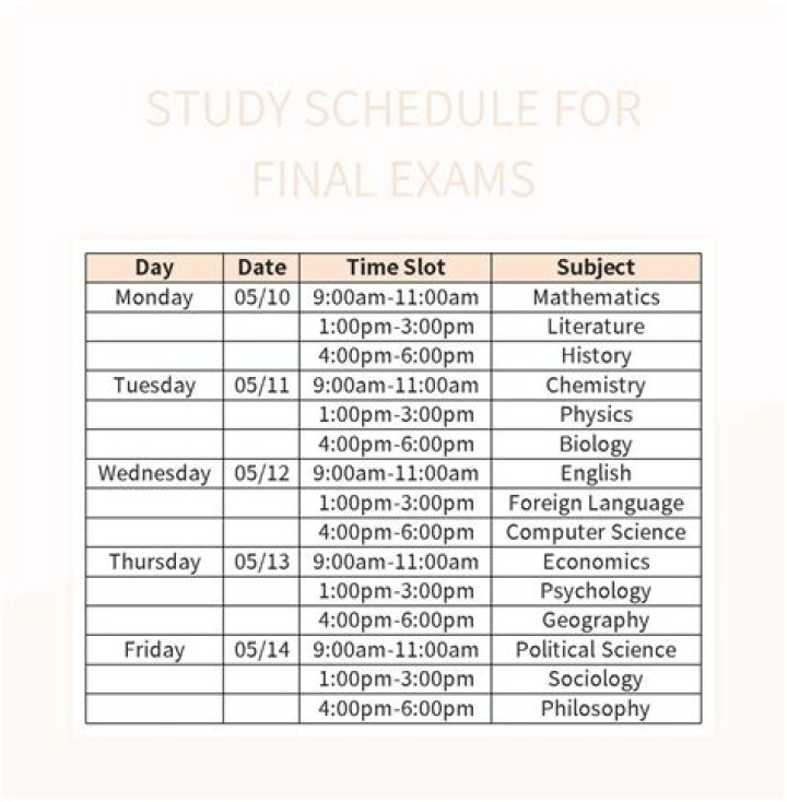 Final Examination Schedules