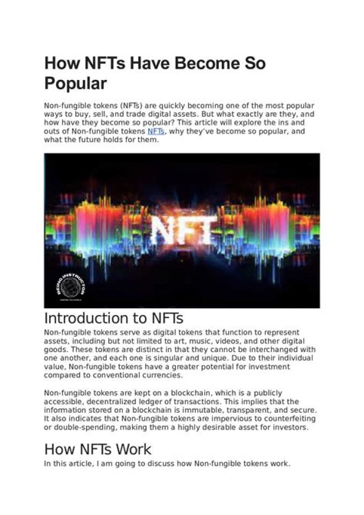 How NFTs Have Become So Popular