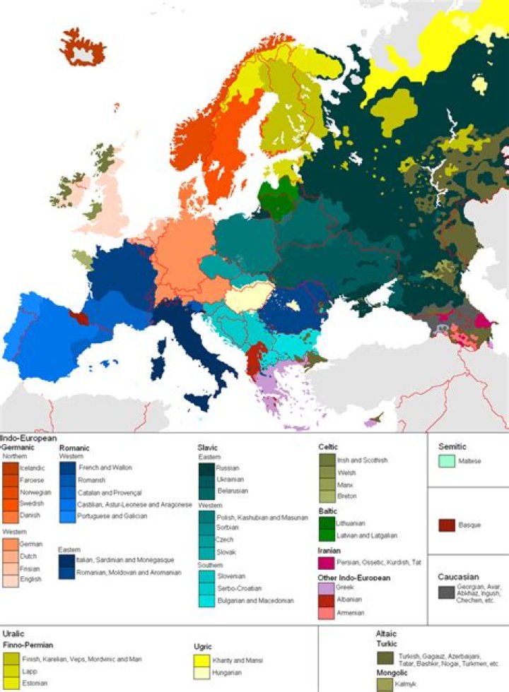 Map of European Language Origins