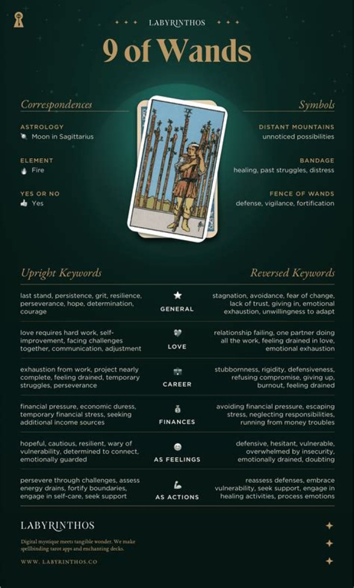 Nine of Wands Tarot Card Meaning