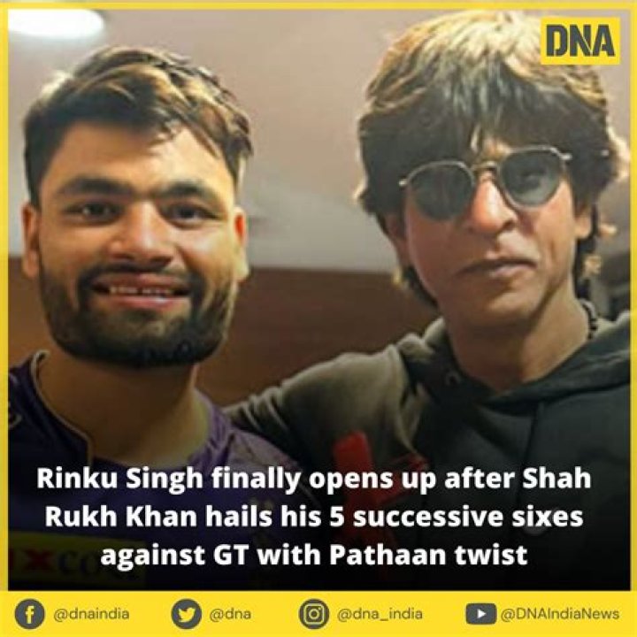 Rinku Singh finally opens up after Shah Rukh Khan hails his 5 successive sixes against GT with Pathaan twist